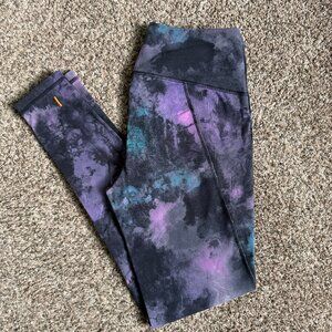 Lucy Perfect Core High-Rise Full Length Tie Dye Galaxy Leggings, Size Small